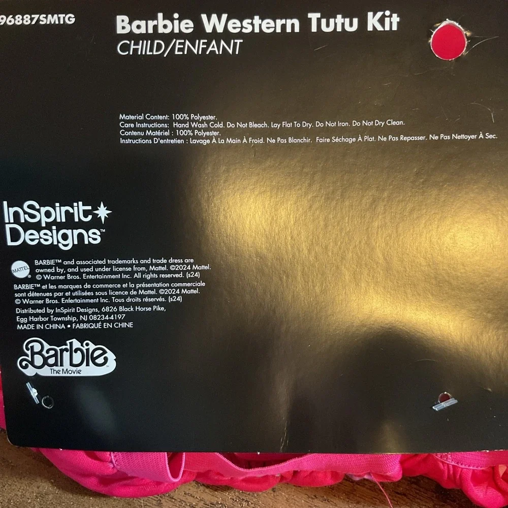 NEW Barbie Movie Western Tutu Halloween Costume Girls Small/Medium Skirt/Bandana